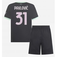 AC Milan Strahinja Pavlovic #31 Tredje Tröja Barn 2024-25 Kortärmad (+ Korta byxor)